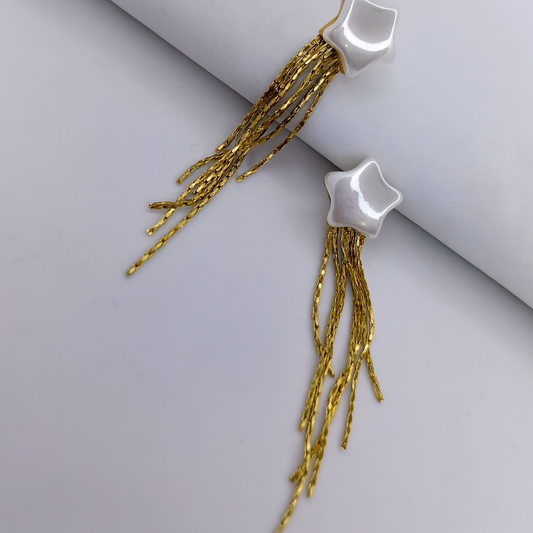 Celestial Star Pearl Tassel Dangler