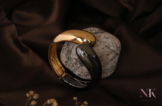 Dual Tone Elegance Cuff Bracelet