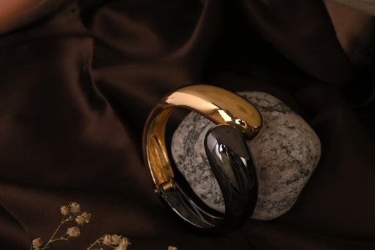 Dual Tone Elegance Cuff Bracelet