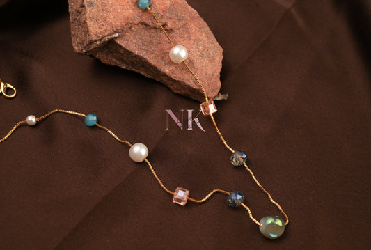 Midnight Glow Beaded Elegance Neckline