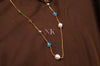 Pearl Aura Dual-Tone Necklace – Elegance with a Touch of Color
