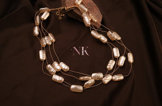 Lustrous Pearl Cascade Neckline
