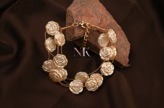 Rose Pearl Charm Bracelet