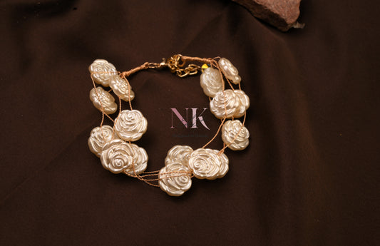 Rose Pearl Charm Bracelet