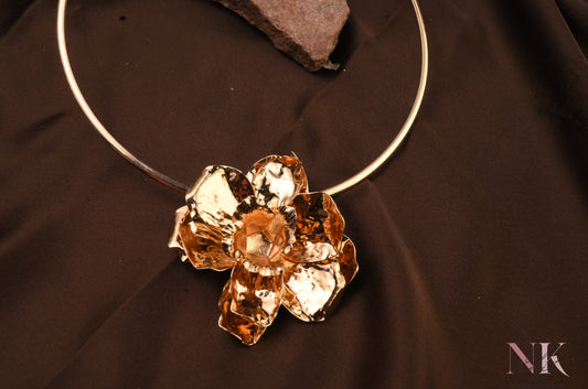 Golden Bloom Statement Ring & Neckline Set