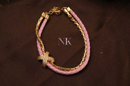 Blush Glam Pink & golden Bracelet