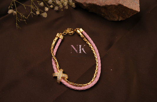 Blush Glam Pink & golden Bracelet