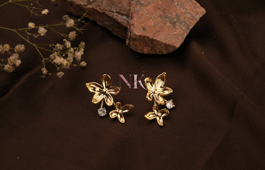 Golden Blossom CZ Studs
