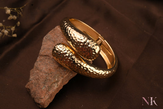 Hammered Glow Statement Bracelet