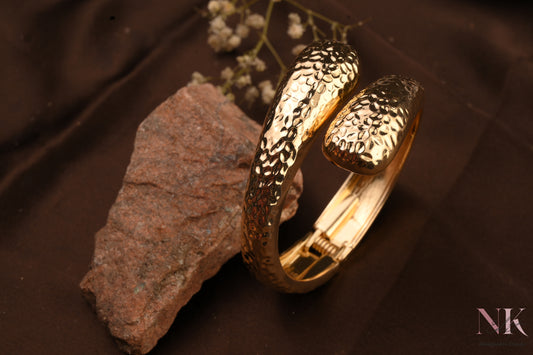 Hammered Glow Statement Bracelet