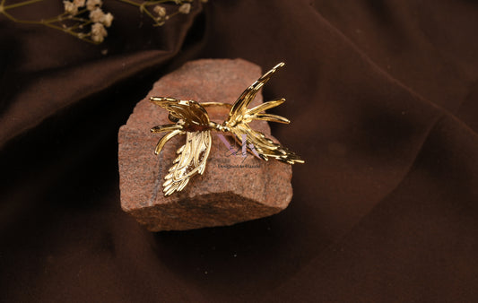 Golden Butterfly Charm Adjustable Ring