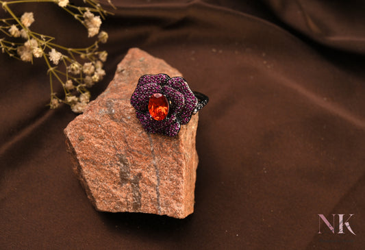 Fiery Blossom Statement Ring