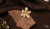 White Enamel Blossom flower CZ Ring