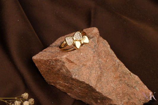 Golden Bow Glam Ring