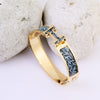 Golden Enamel Leaf Bangle