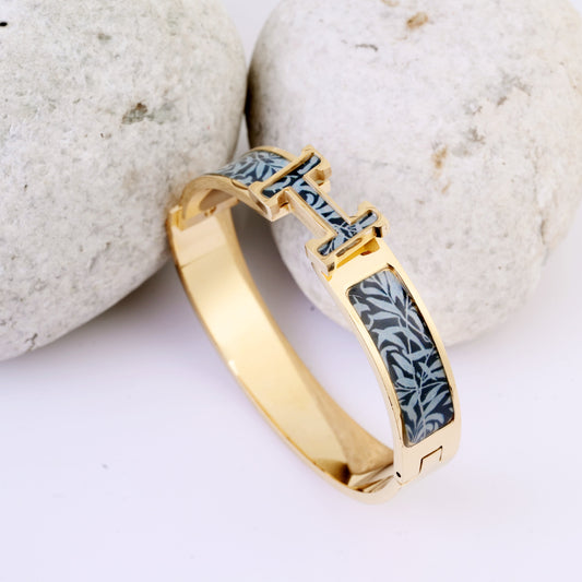Golden Enamel Leaf Bangle