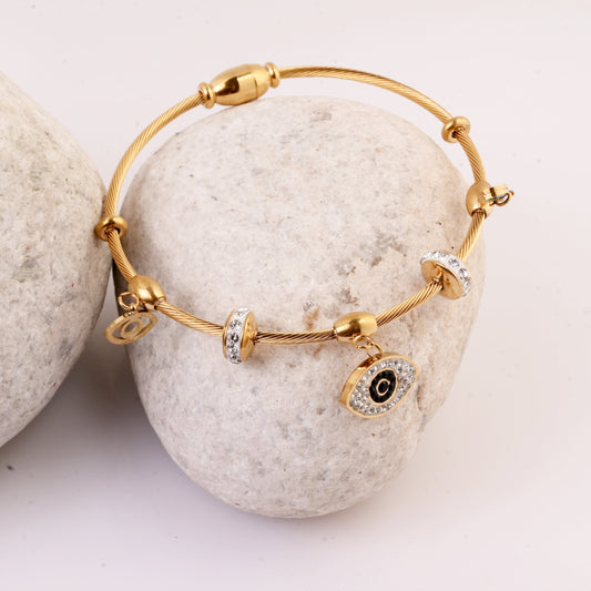 Evil Eye Charm Guardian Gold Bracelet