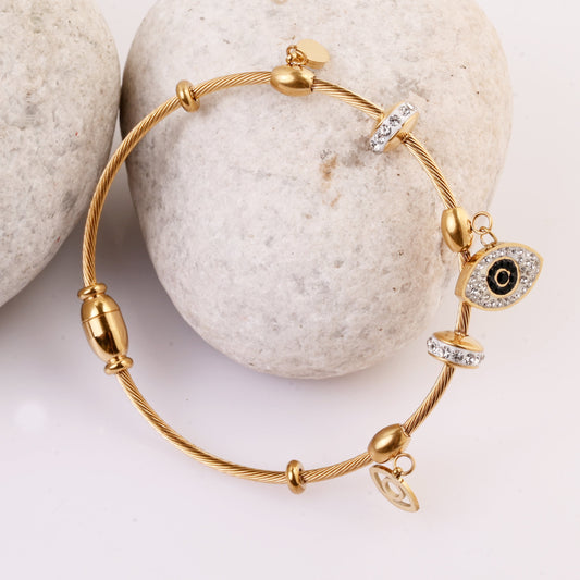 Evil Eye Charm Guardian Gold Bracelet