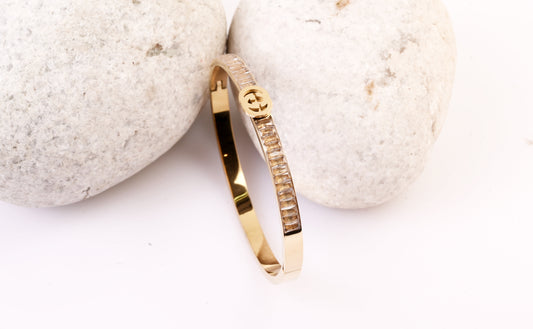 Crystal-Stripe Gold Bracelet