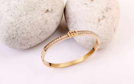 Crystal-Stripe Gold Bracelet