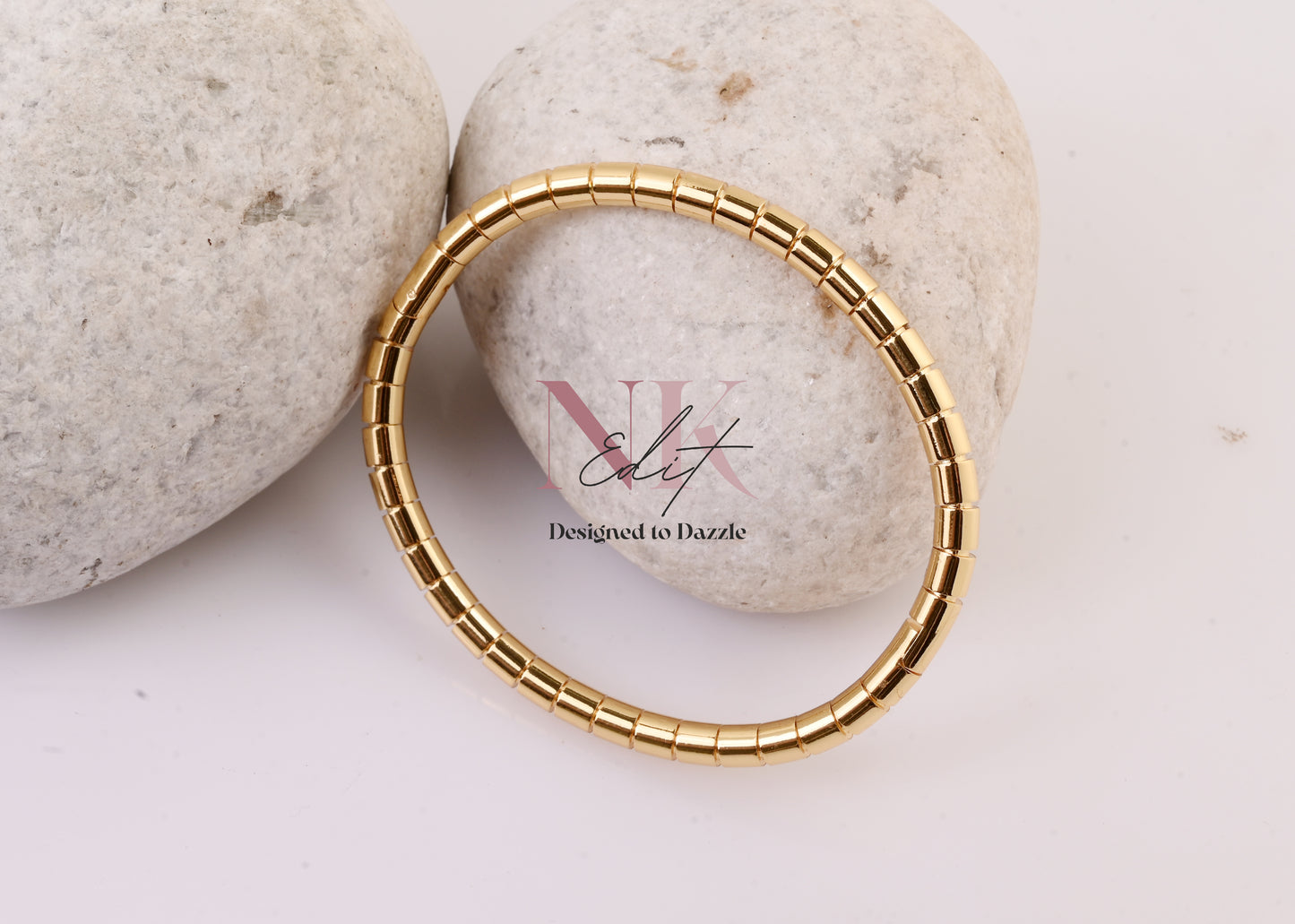 Golden Sleek Segment Bangle