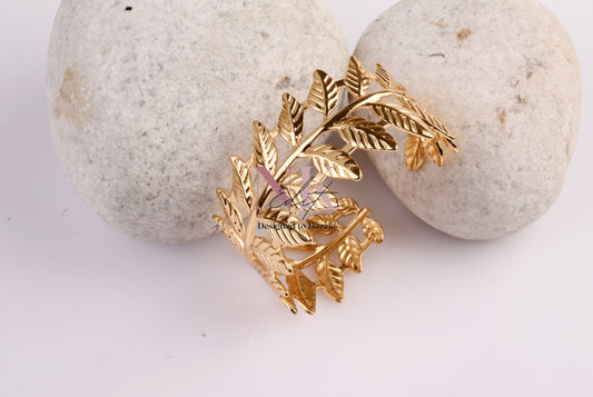 Golden Leaf Vine Statement Cuff