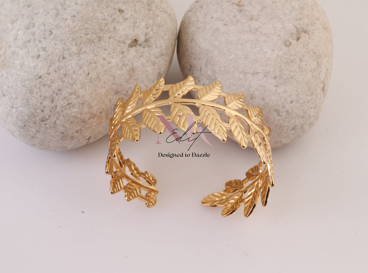 Golden Leaf Vine Statement Cuff