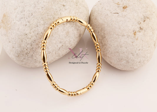 Golden Beaded Charm Bracelet