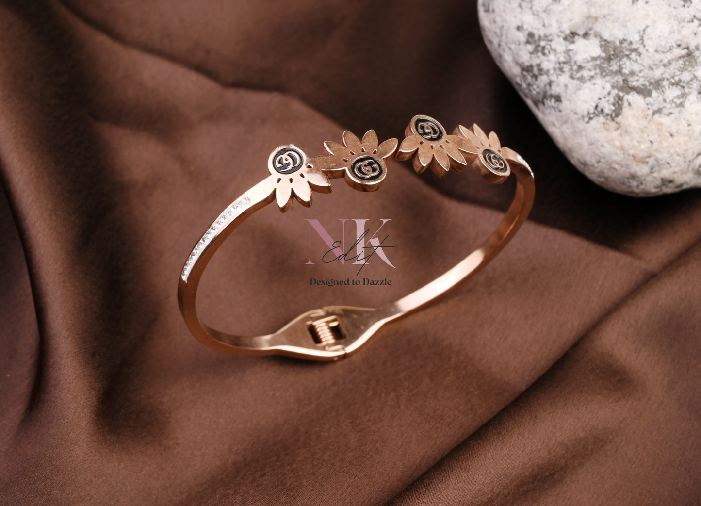 Rose Gold Blossom Emblem Bracelet