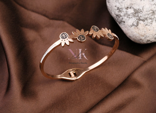 Rose Gold Blossom Emblem Bracelet