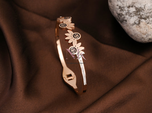 Rose Gold Blossom Emblem Bracelet