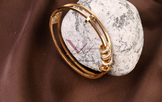 Orbit Style Crystal golden Bracelet