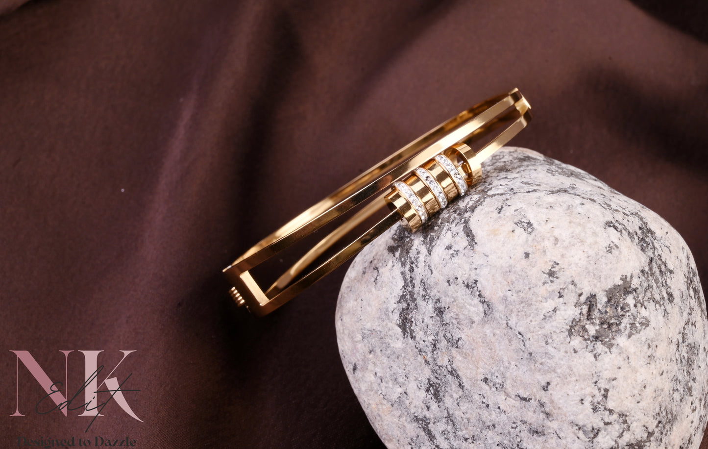Orbit Style Crystal golden Bracelet