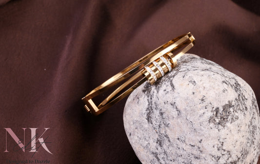 Orbit Style Crystal golden Bracelet
