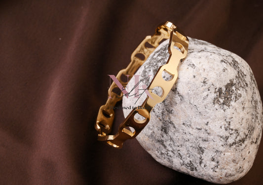 White MOP Bold Chain-Link Bracelet