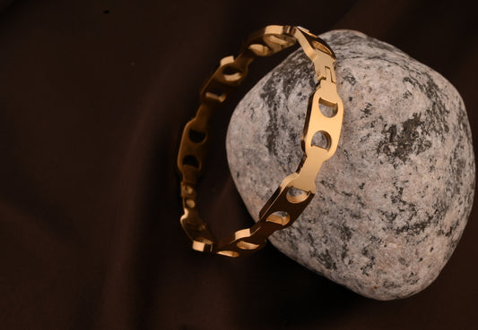 White MOP Bold Chain-Link Bracelet
