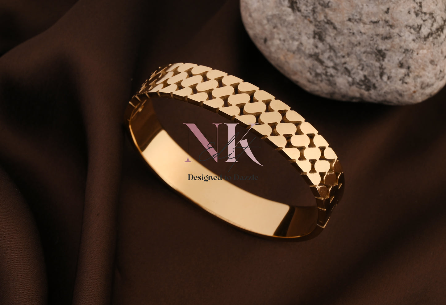 Golden Textured Bracelet