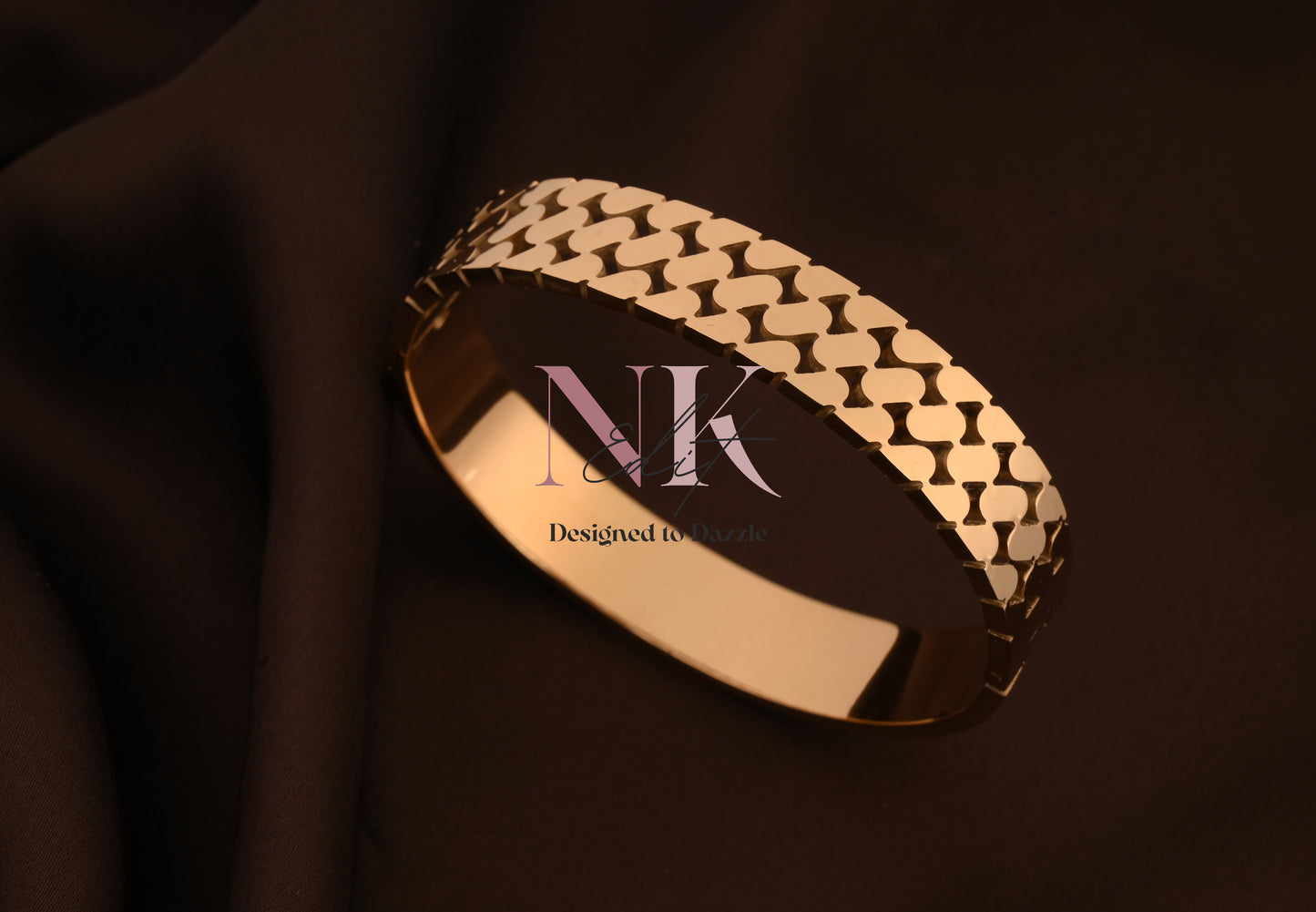 Golden Textured Bracelet