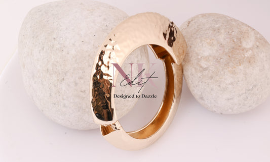 Hammered Glow Statement Bracelet