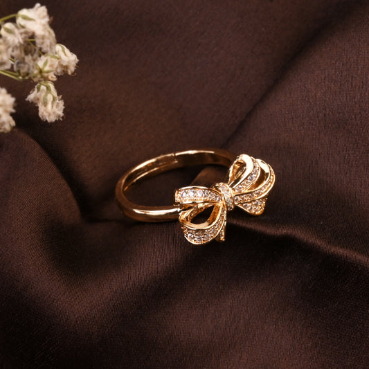 Golden Bow Diamond style Ring