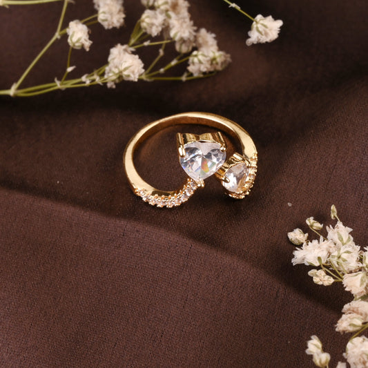 Eternal Heart solitaire look crystal Ring
