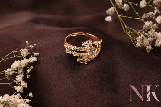 Crystal Cascade Statement Ring