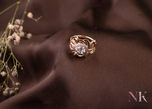 Rose Gold Teardrop Majesty Ring