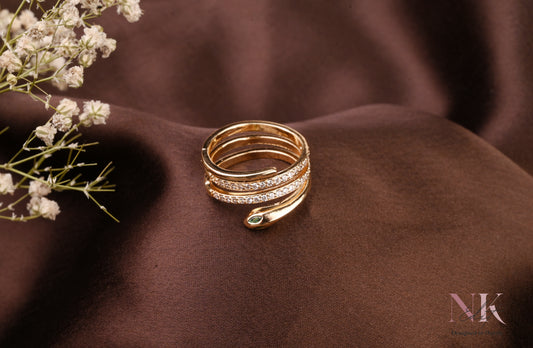 Emerald Serpent Wrap Ring