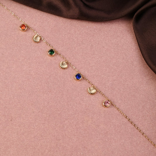Radiant Multicolor Charm Chain Anklet