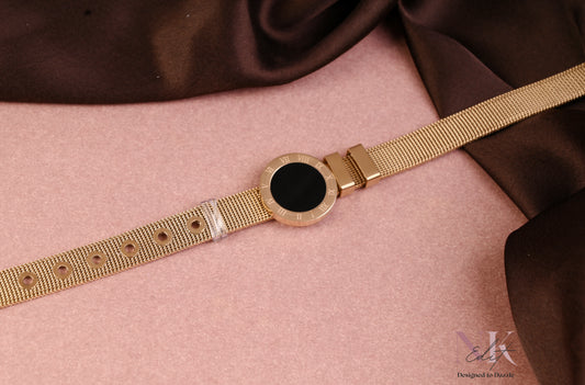 Timeless Roman Dial Charm Mesh Bracelet