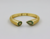 Emerald Majesty Gold-Toned Open Bangle