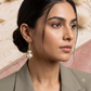 Geometric Cage Pearl Drop Earrings