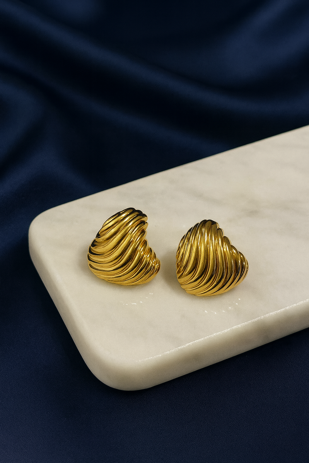 Golden Waves Statement Earrings