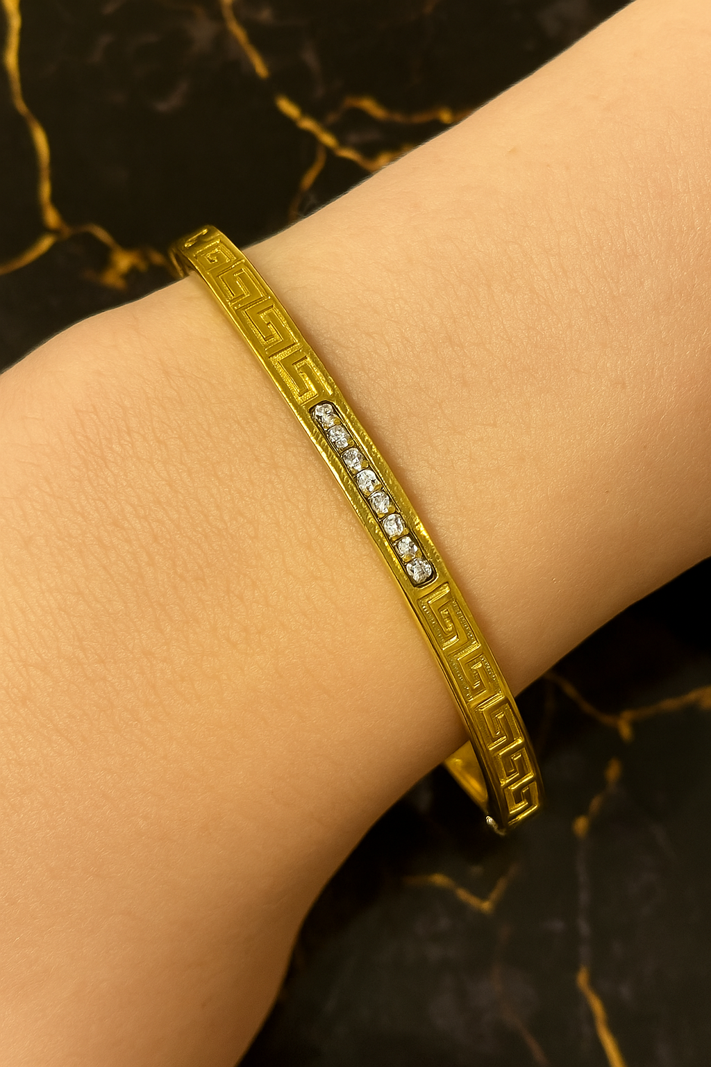 Greek Key Gold Bracelet